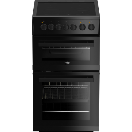 Beko EDVC503B 50cm Double Oven Electric Cooker with Ceramic Hob - Black - A Energy Rated